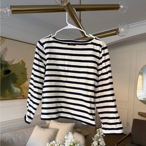 NWT J.Crew Striped Navy and White Long Sleeve Top